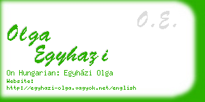olga egyhazi business card